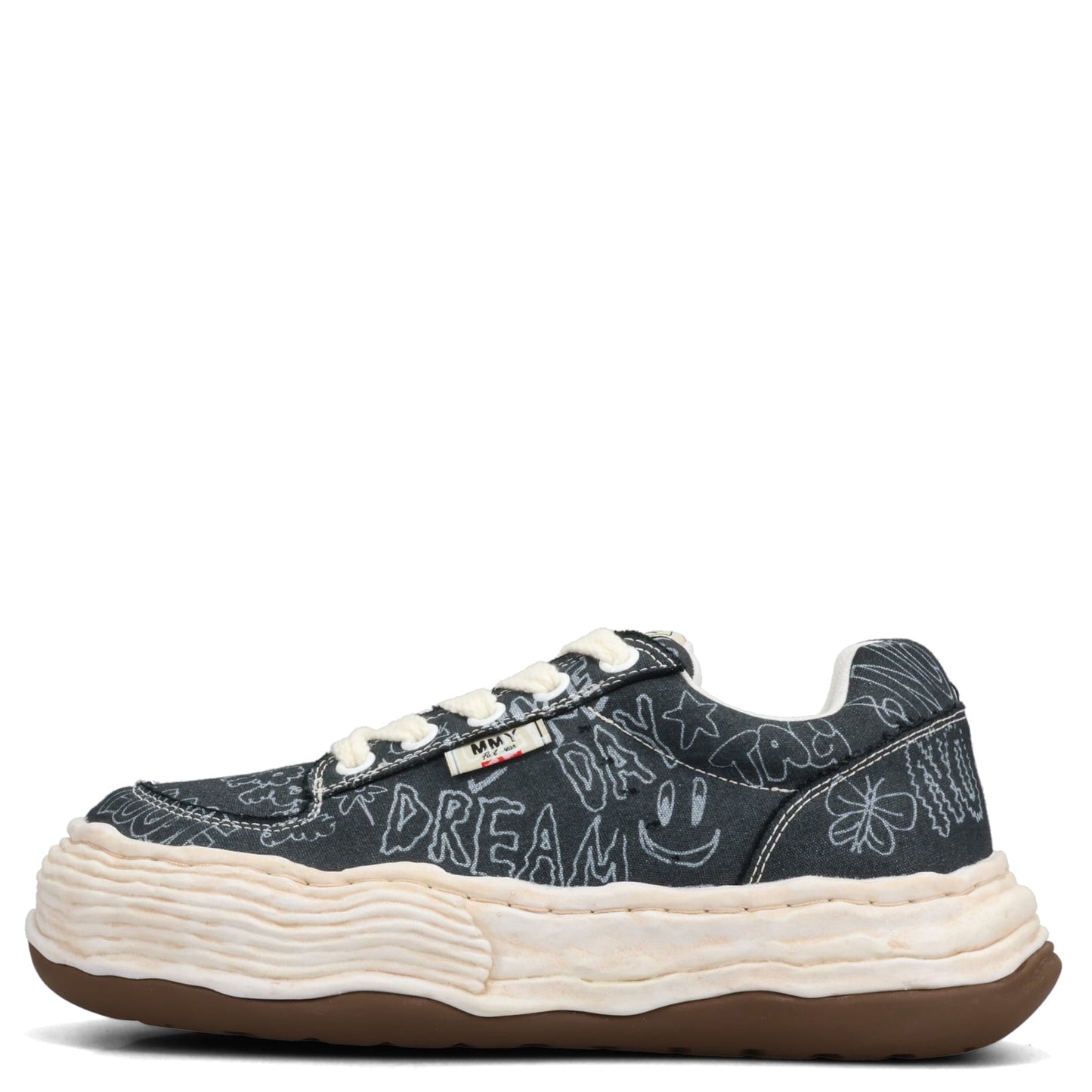 OLIVER / ORIGINAL SOLE GRAFFITI PRINTED CANVAS LOW-TOP SNEAKER / 018:BLACK