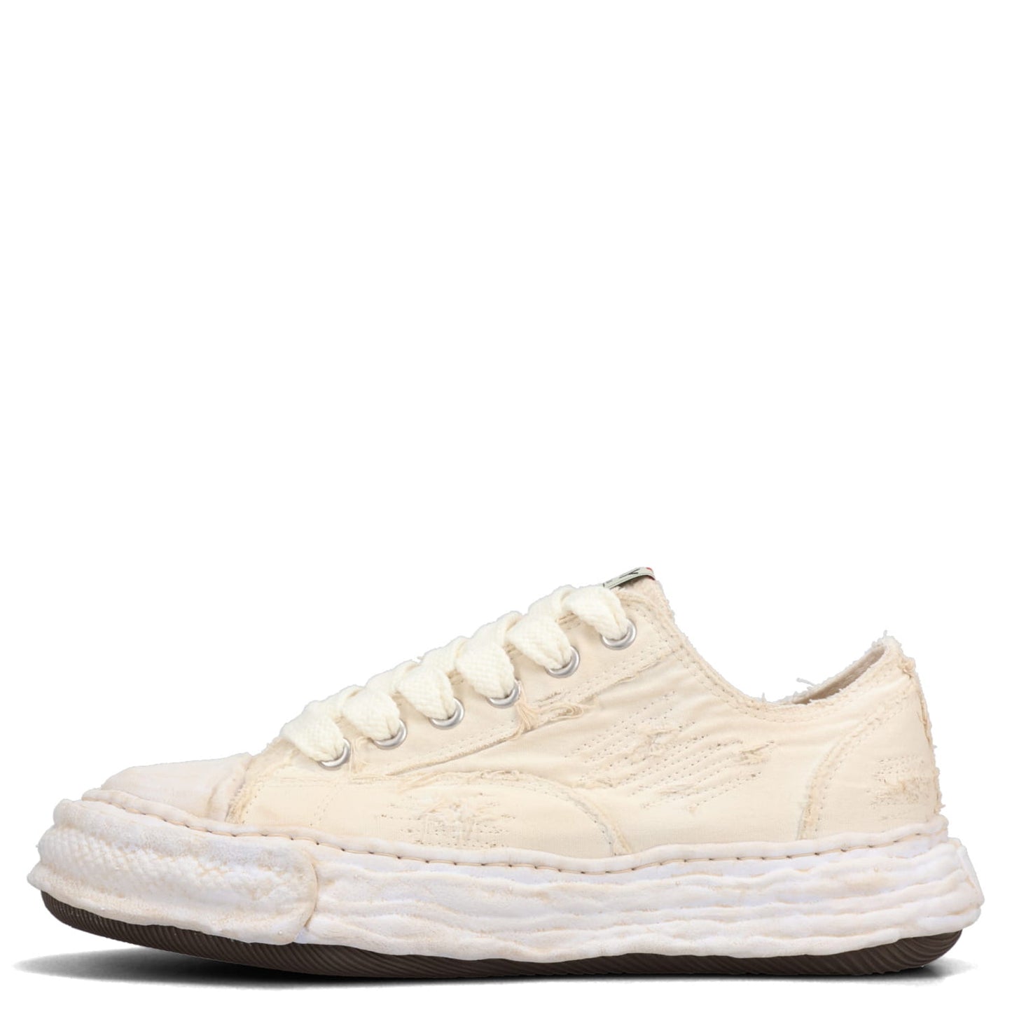 PETERSON23 / ORIGINAL SOLE RIPPING AND OVER DYEING CANVAS LOW -TOP SNEAKER / 011:WHITE