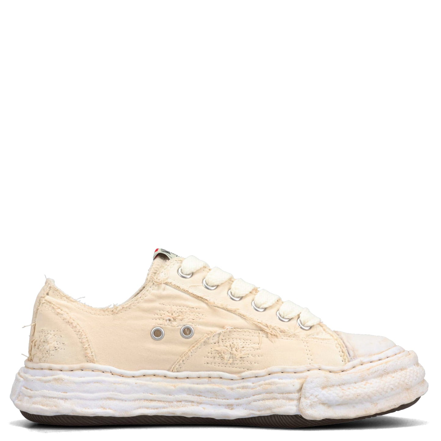 PETERSON23 / ORIGINAL SOLE RIPPING AND OVER DYEING CANVAS LOW -TOP SNEAKER / 011:WHITE