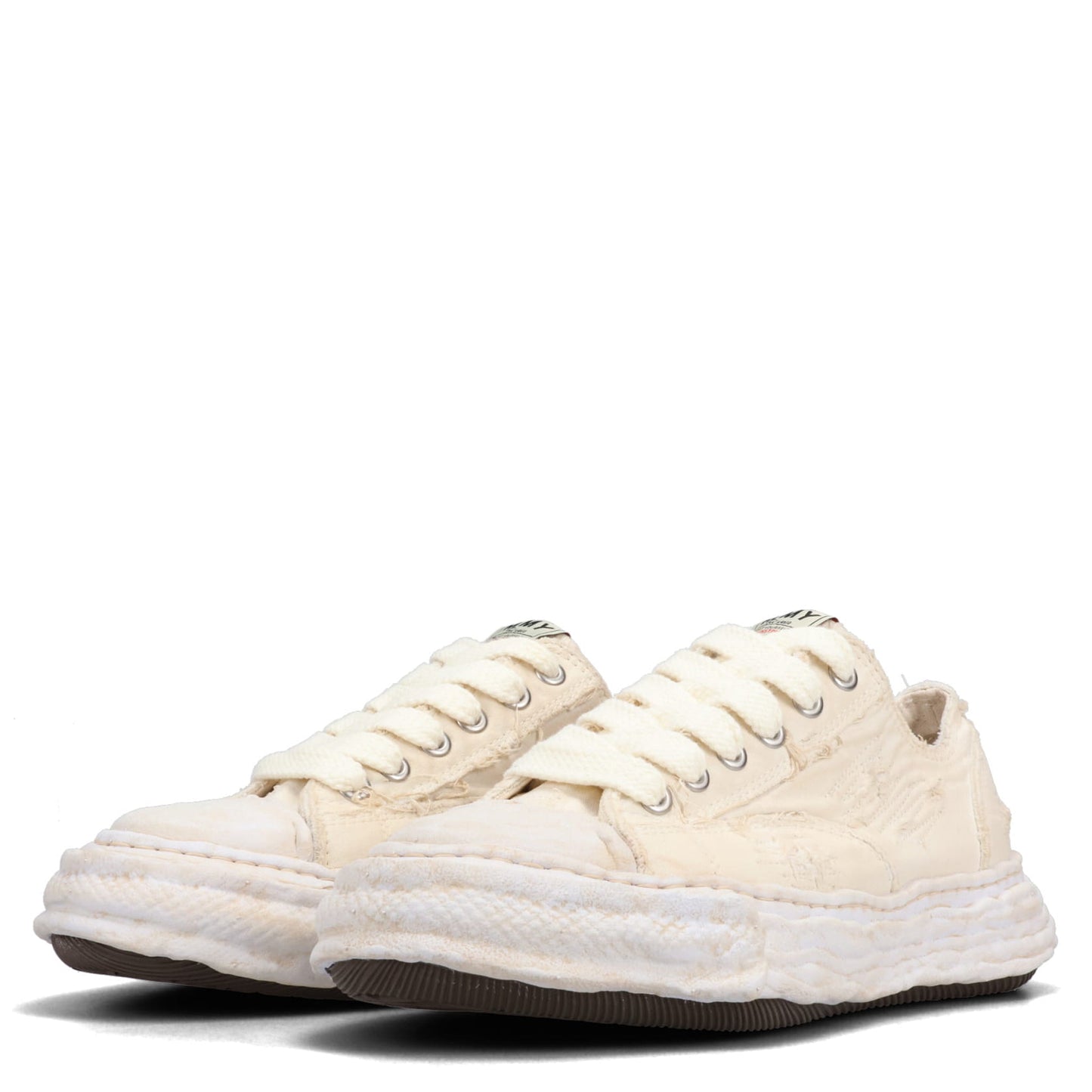 PETERSON23 / ORIGINAL SOLE RIPPING AND OVER DYEING CANVAS LOW -TOP SNEAKER / 011:WHITE
