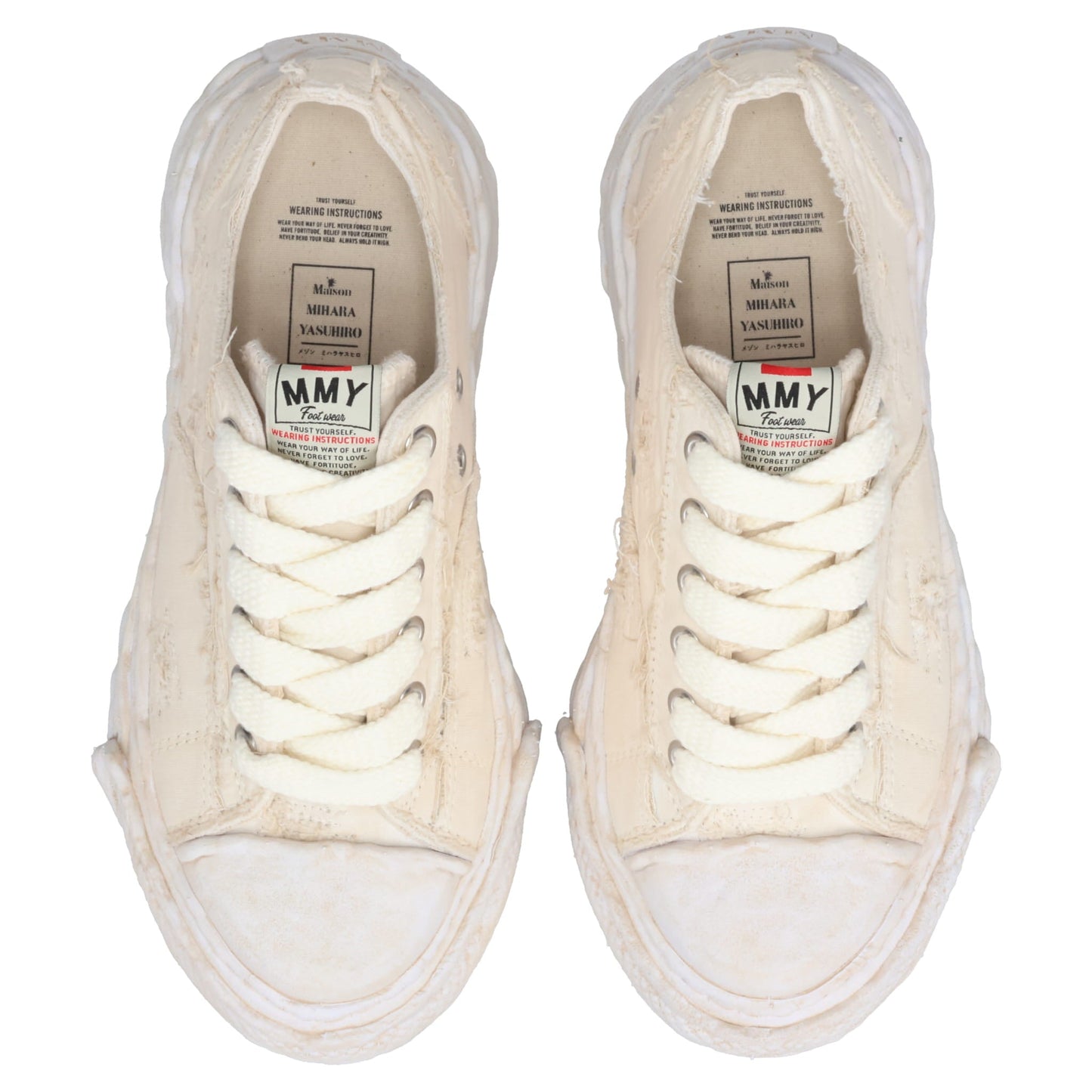 PETERSON23 / ORIGINAL SOLE RIPPING AND OVER DYEING CANVAS LOW -TOP SNEAKER / 011:WHITE