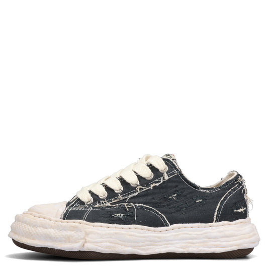 PETERSON23 / ORIGINAL SOLE RIPPING AND OVER DYEING CANVAS LOW -TOP SNEAKER / 018:BLACK