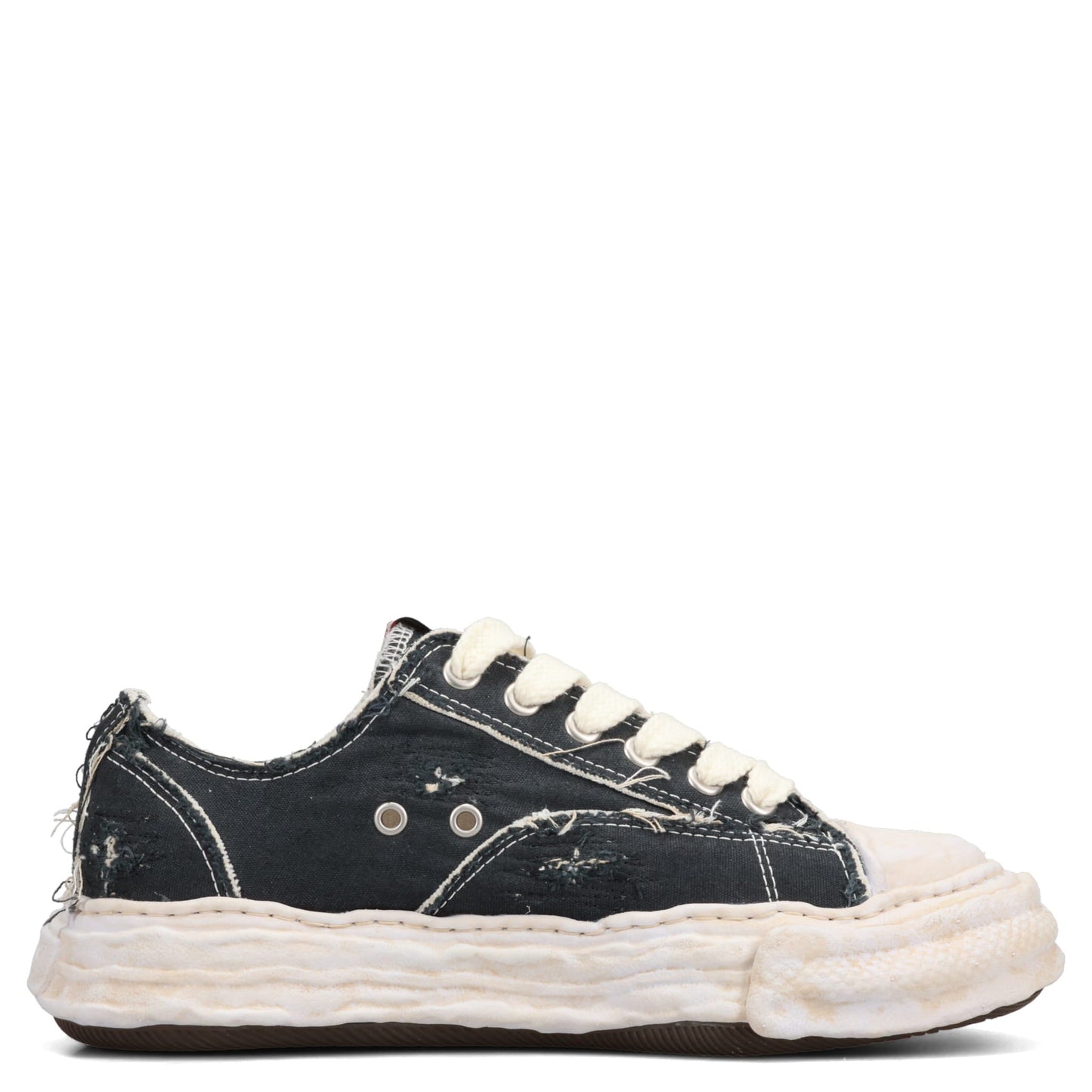 PETERSON23 / ORIGINAL SOLE RIPPING AND OVER DYEING CANVAS LOW -TOP SNEAKER / 018:BLACK