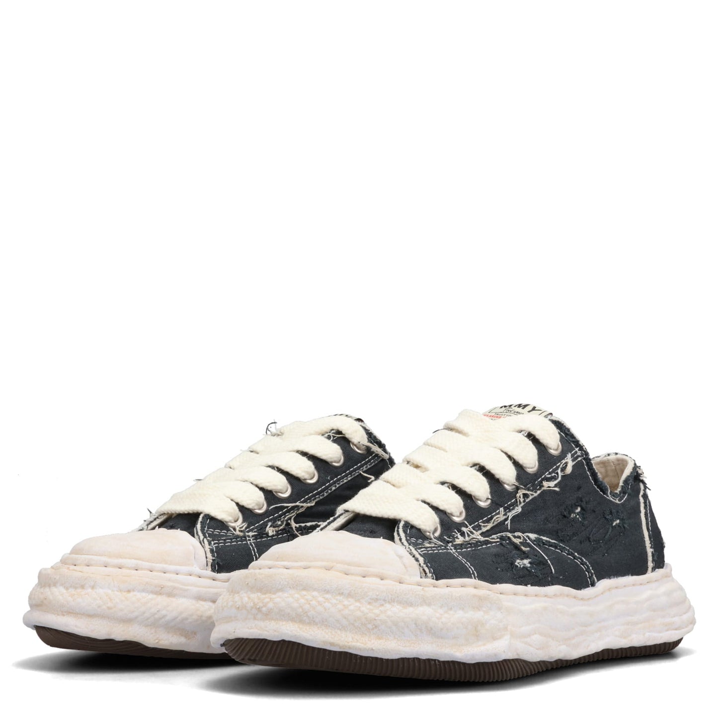 PETERSON23 / ORIGINAL SOLE RIPPING AND OVER DYEING CANVAS LOW -TOP SNEAKER / 018:BLACK
