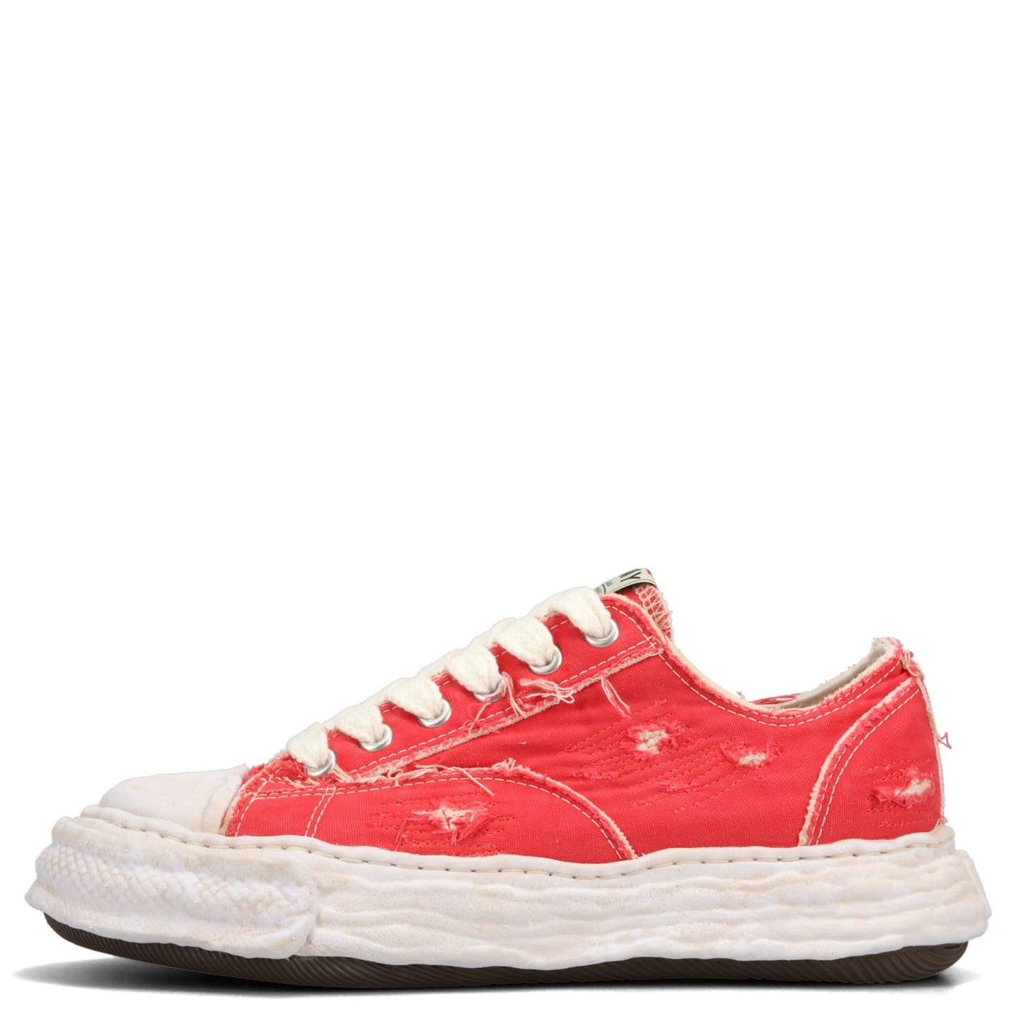 PETERSON23 / ORIGINAL SOLE RIPPING AND OVER DYEING CANVAS LOW -TOP SNEAKER / 046:RED