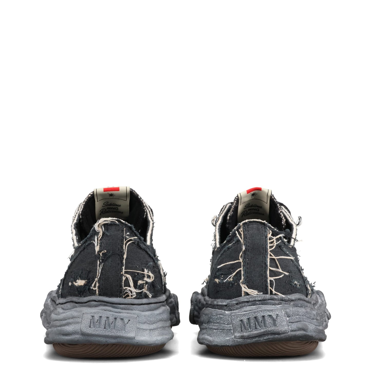 PETERSON23 / ORIGINAL SOLE RIPPING AND OVER DYEING CANVAS LOW -TOP SNEAKER / 129:BLK/BLK