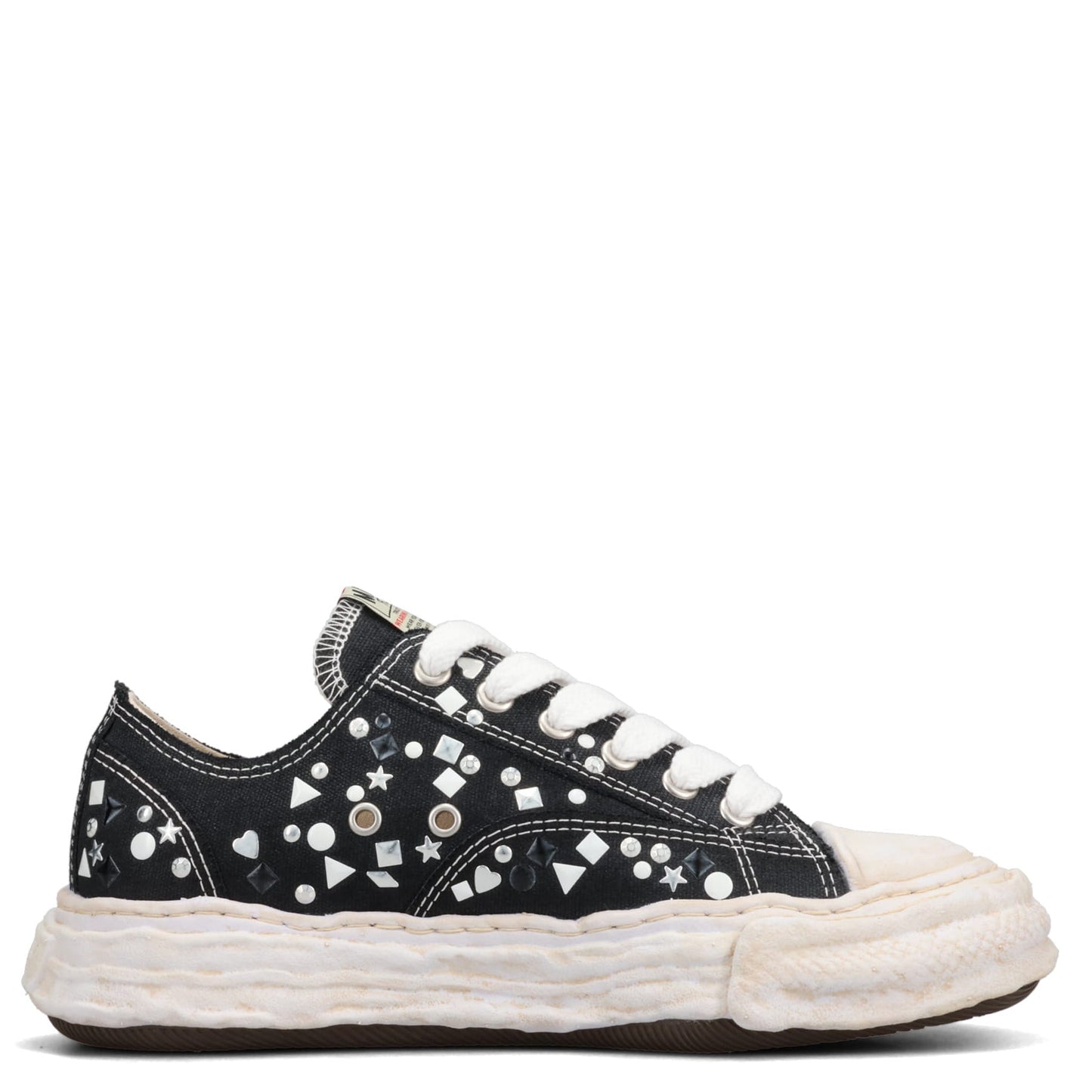 PETERSON23 / ORIGINAL SOLE EMBELLISHED CANVAS LOW-TOP SNEAKER / 018:BLACK