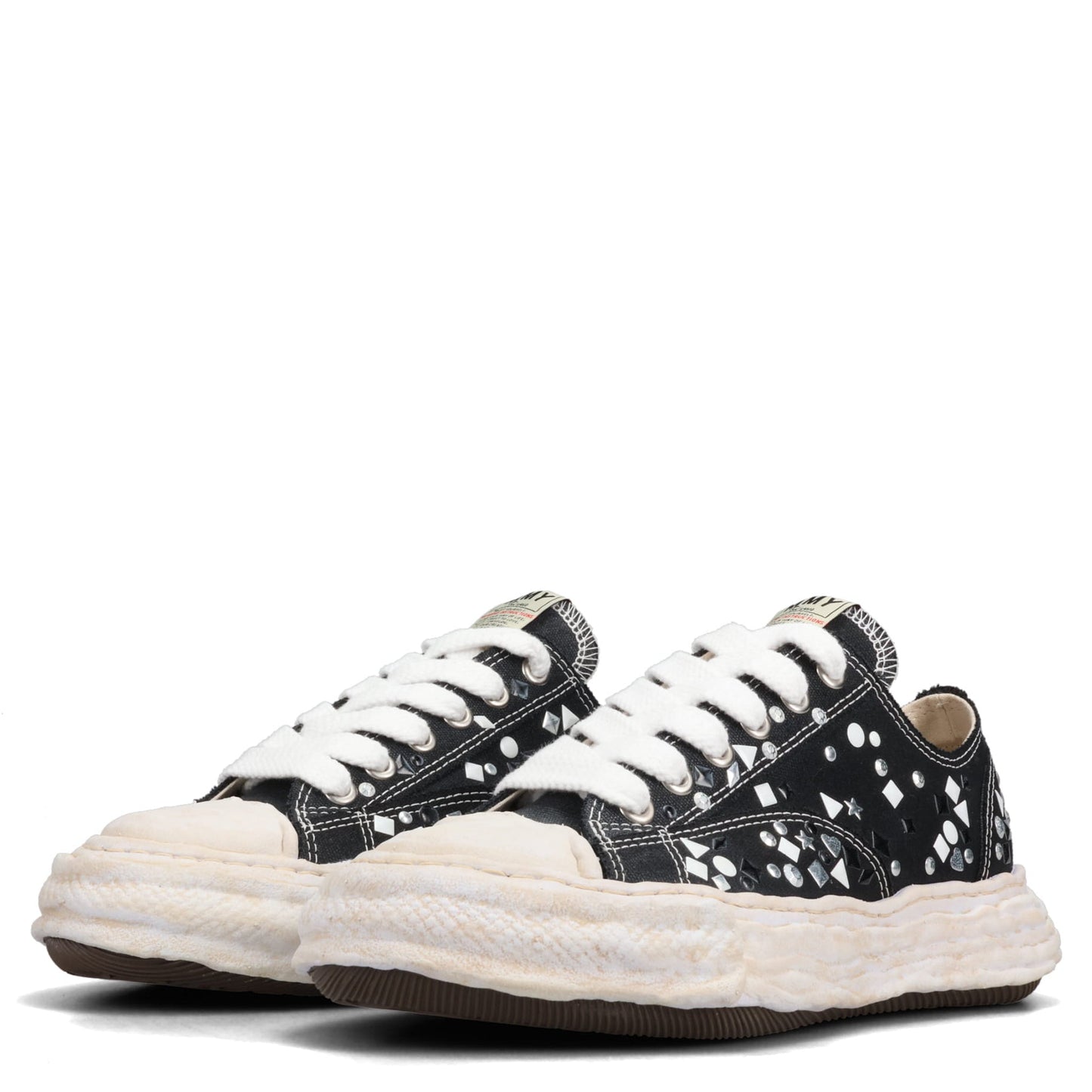 PETERSON23 / ORIGINAL SOLE EMBELLISHED CANVAS LOW-TOP SNEAKER / 018:BLACK