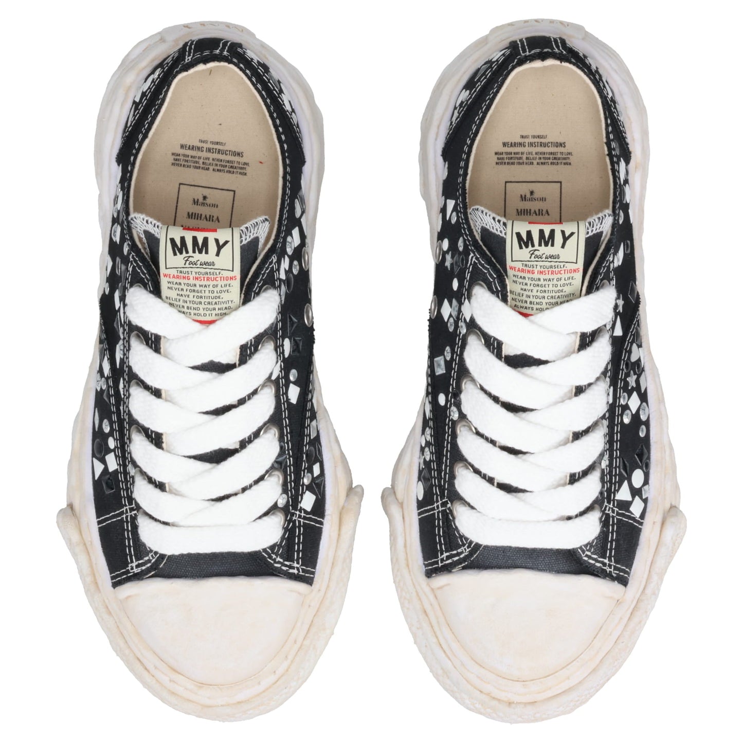 PETERSON23 / ORIGINAL SOLE EMBELLISHED CANVAS LOW-TOP SNEAKER / 018:BLACK