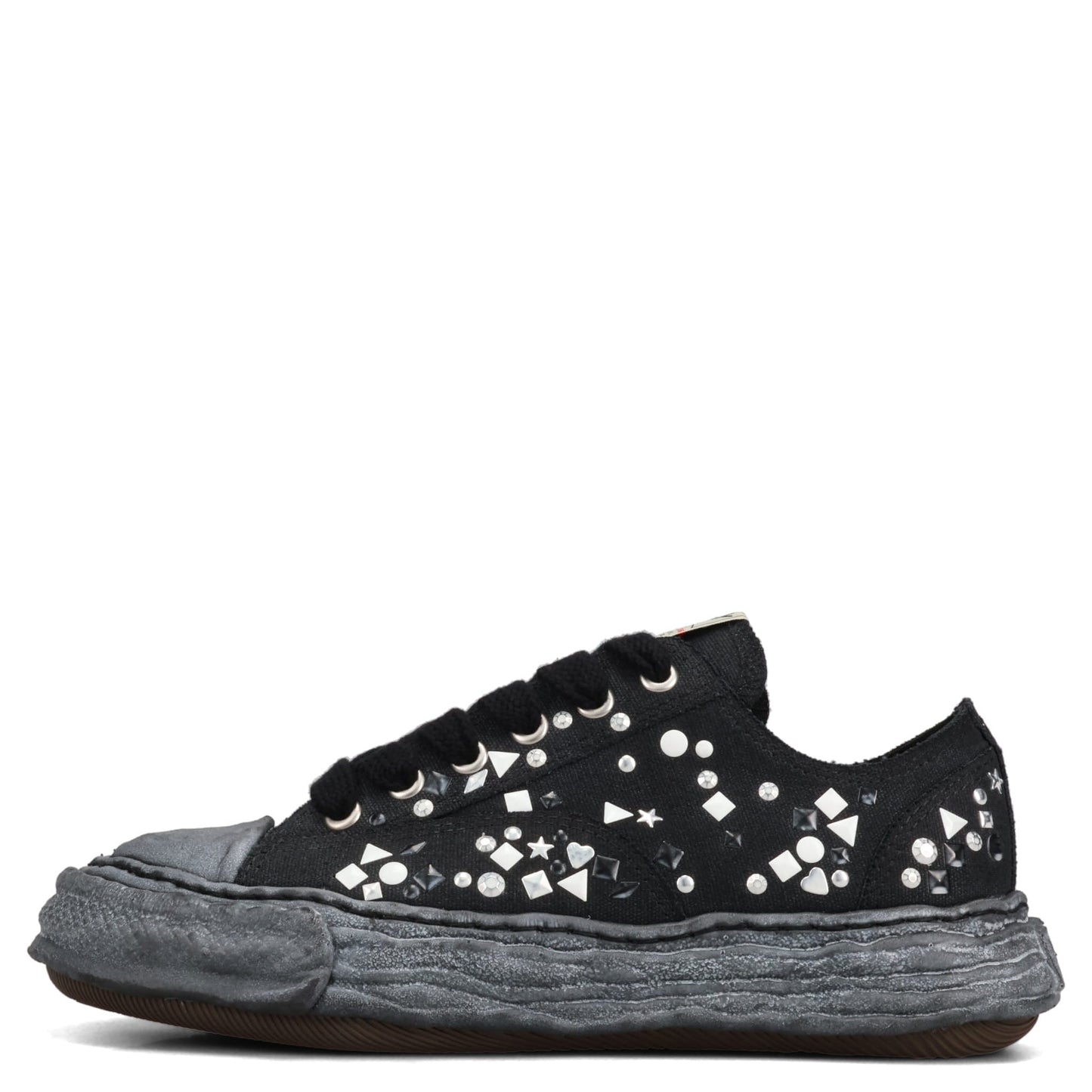 PETERSON23 / ORIGINAL SOLE EMBELLISHED CANVAS LOW-TOP SNEAKER / 129:BLK/BLK