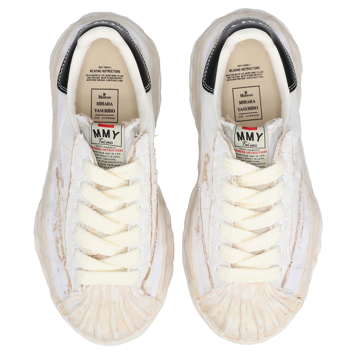 BLAKEY / ORIGINAL SOLE RIPPING AND OVER DYEING CANVAS LOW-TOP SNEAKER / 011:WHITE