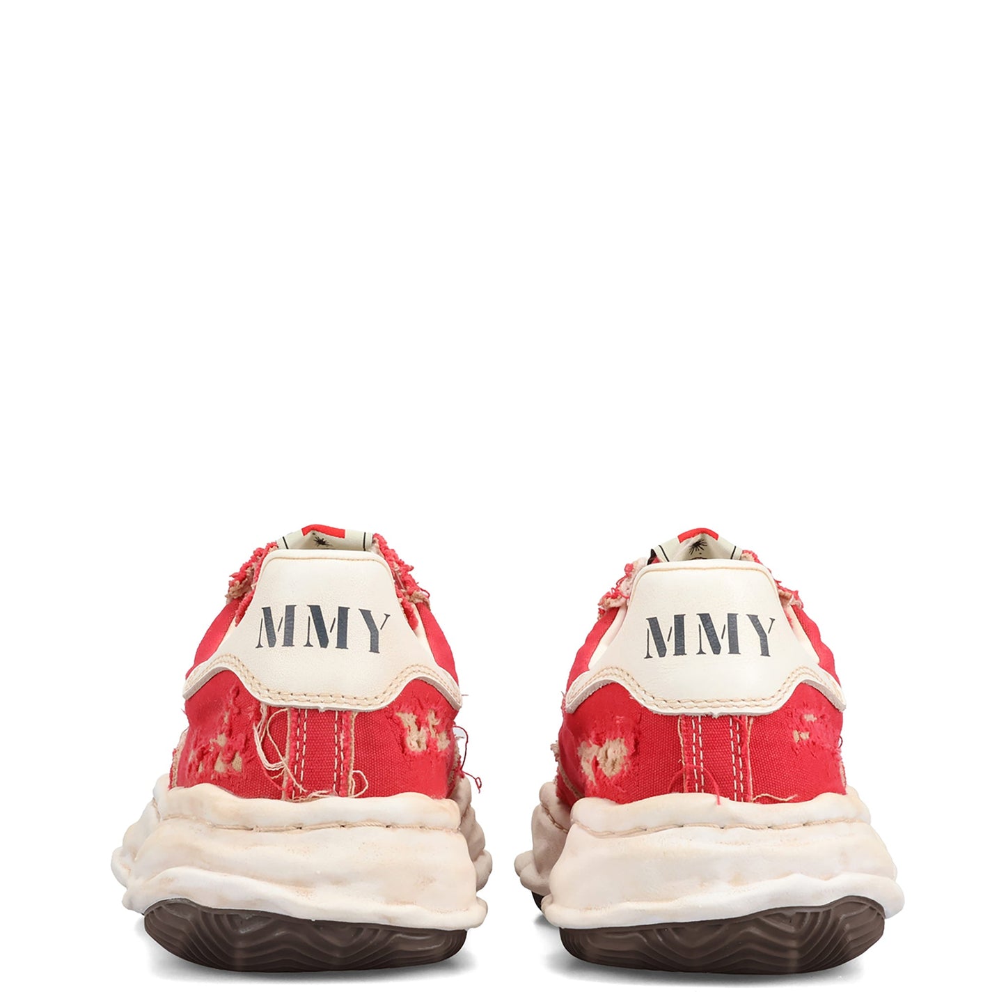 BLAKEY / ORIGINAL SOLE RIPPING AND OVER DYEING CANVAS LOW-TOP SNEAKER / 046:RED