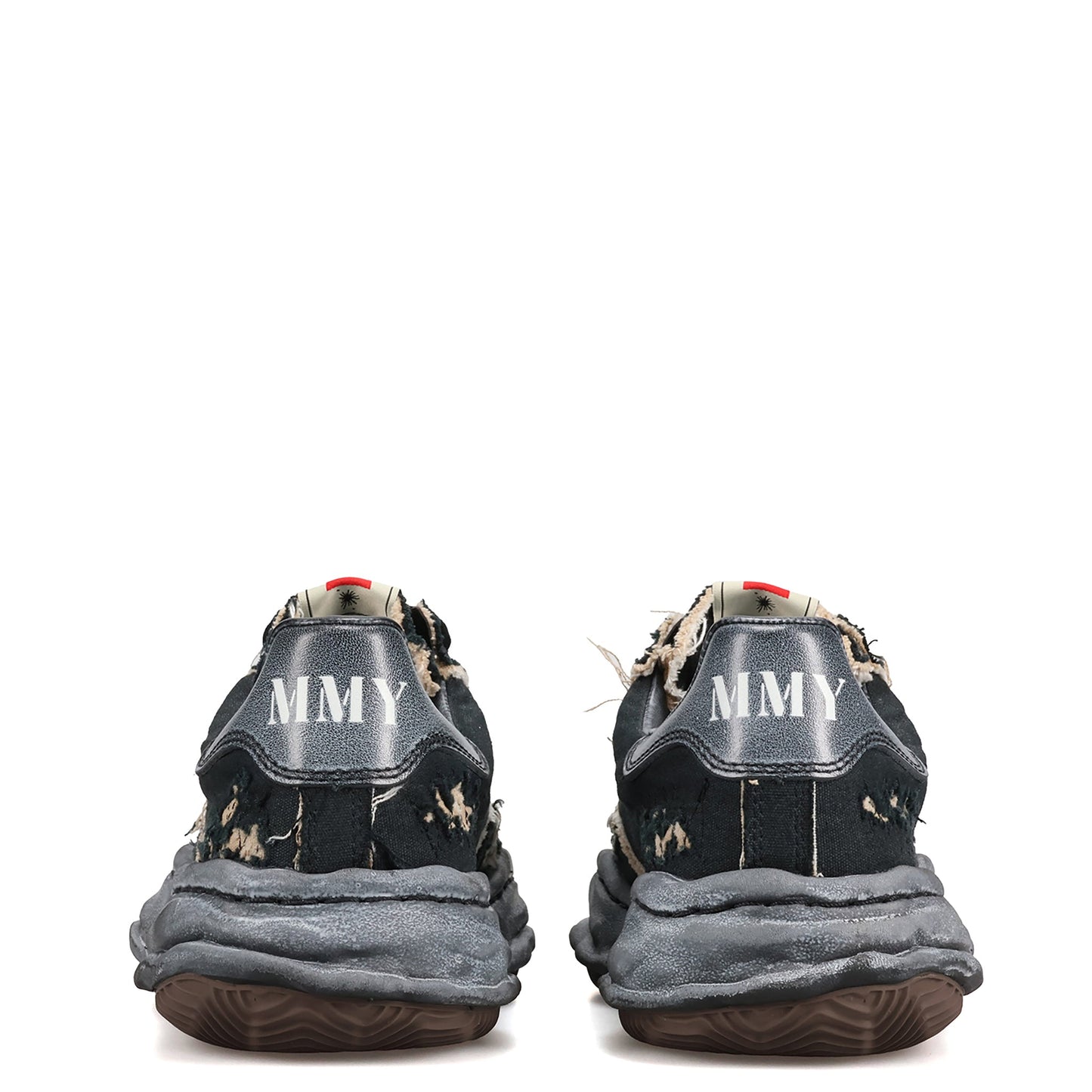BLAKEY / ORIGINAL SOLE RIPPING AND OVER DYEING CANVAS LOW-TOP SNEAKER / 129:BLK/BLK