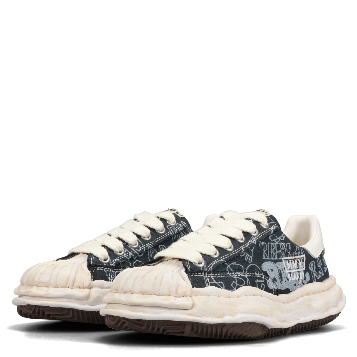 BLAKEY / ORIGINAL SOLE GRAFFITI PRINTED CANVAS LOW-TOP SNEAKER / 018:BLACK