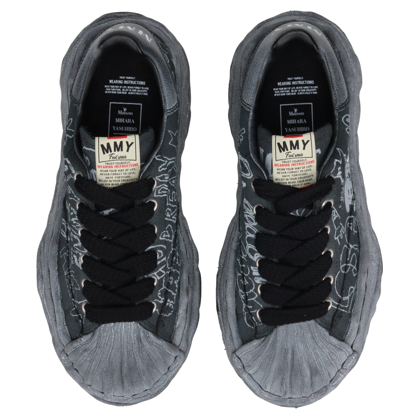 BLAKEY / ORIGINAL SOLE GRAFFITI PRINTED CANVAS LOW-TOP SNEAKER / 129:BLK/BLK