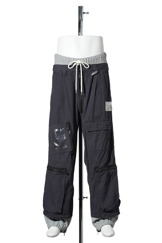 SWEAT COMBINED FLIGHT PANTS / BLACK