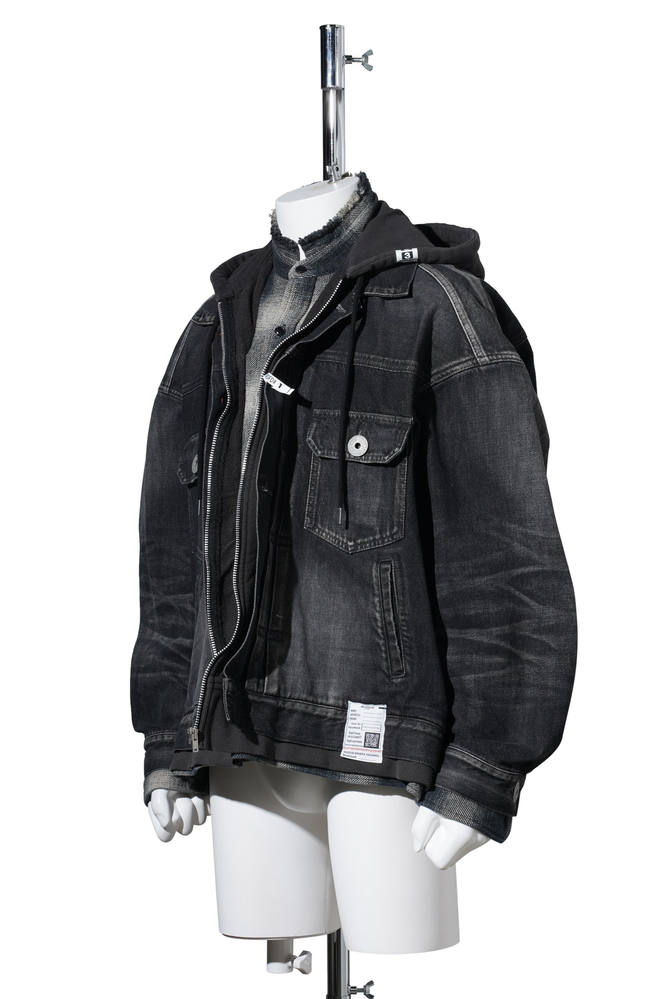 TRIPLE LAYERED DENIM JACKET / BLACK