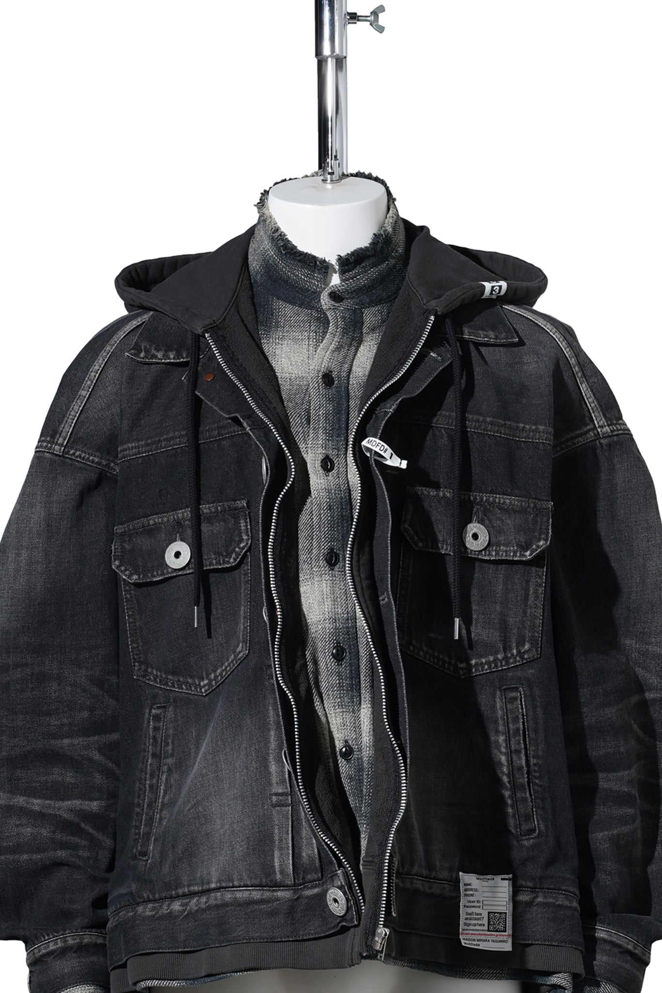 TRIPLE LAYERED DENIM JACKET / BLACK