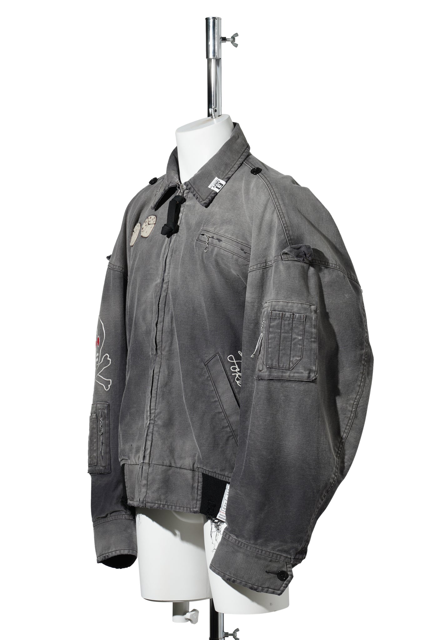 SUN FADED MILITARY JACKET / BLACK