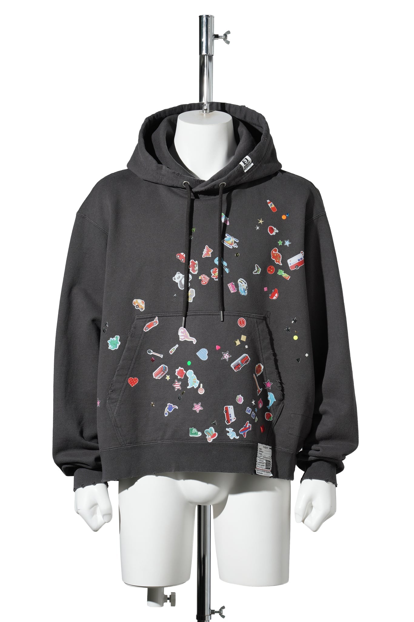 KIDS STICKER HOODIE / BLACK