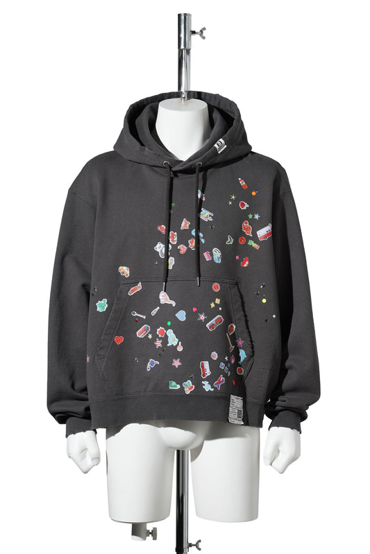 KIDS STICKER HOODIE / BLACK