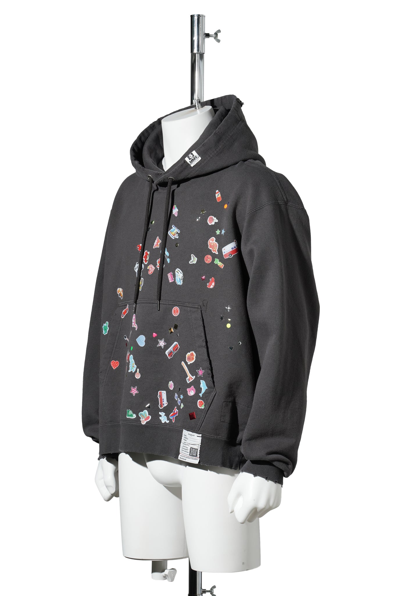KIDS STICKER HOODIE / BLACK
