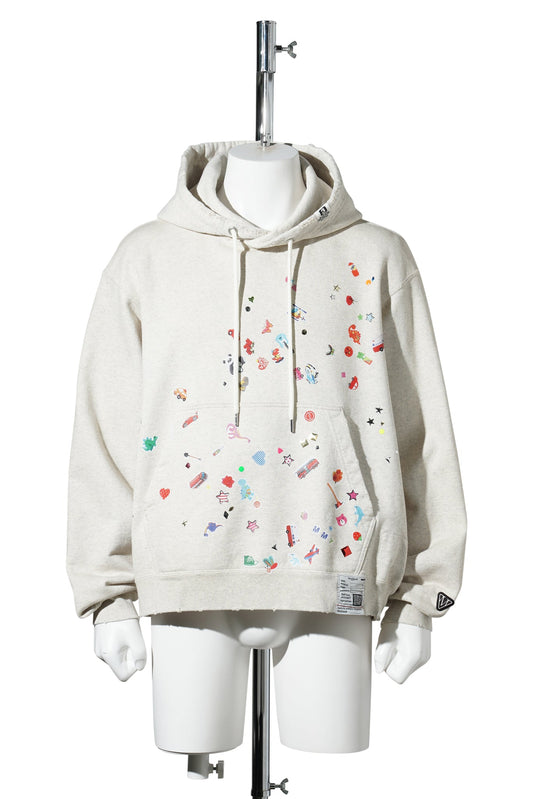 KIDS STICKER HOODIE / WHITE