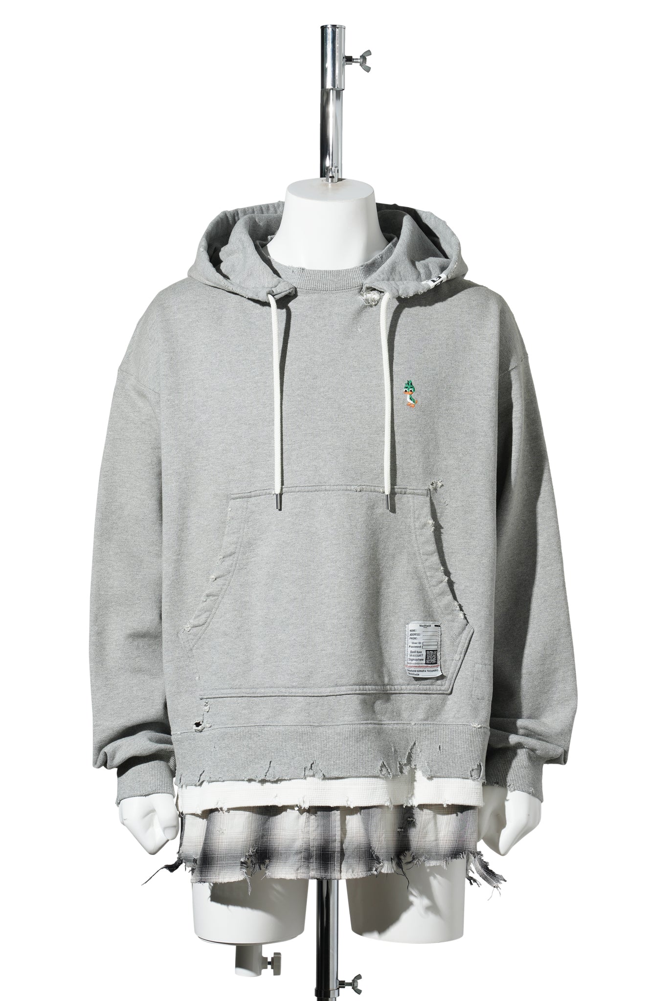 TRIPLE LAYERED HOODIE / GRAY