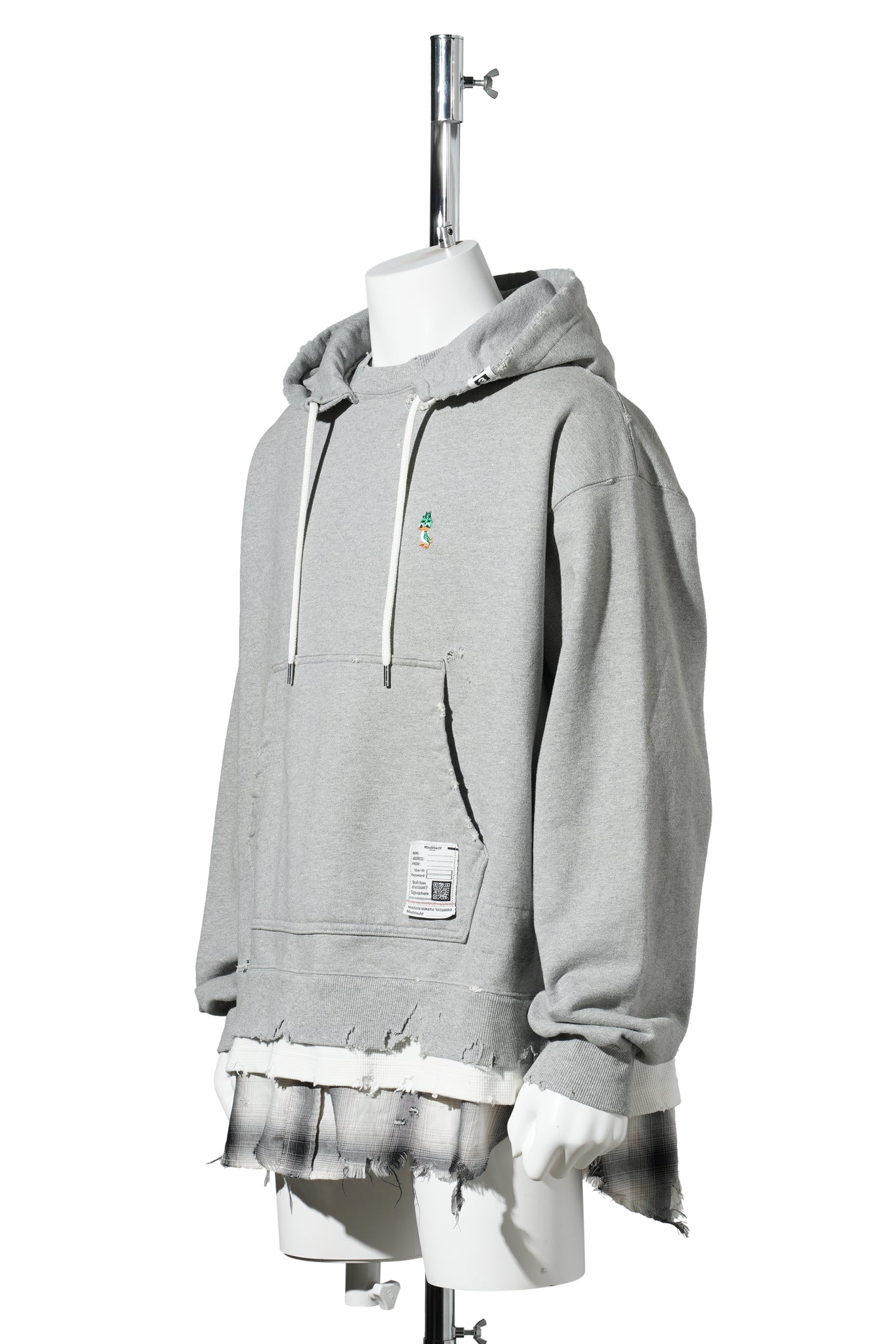 TRIPLE LAYERED HOODIE / GRAY