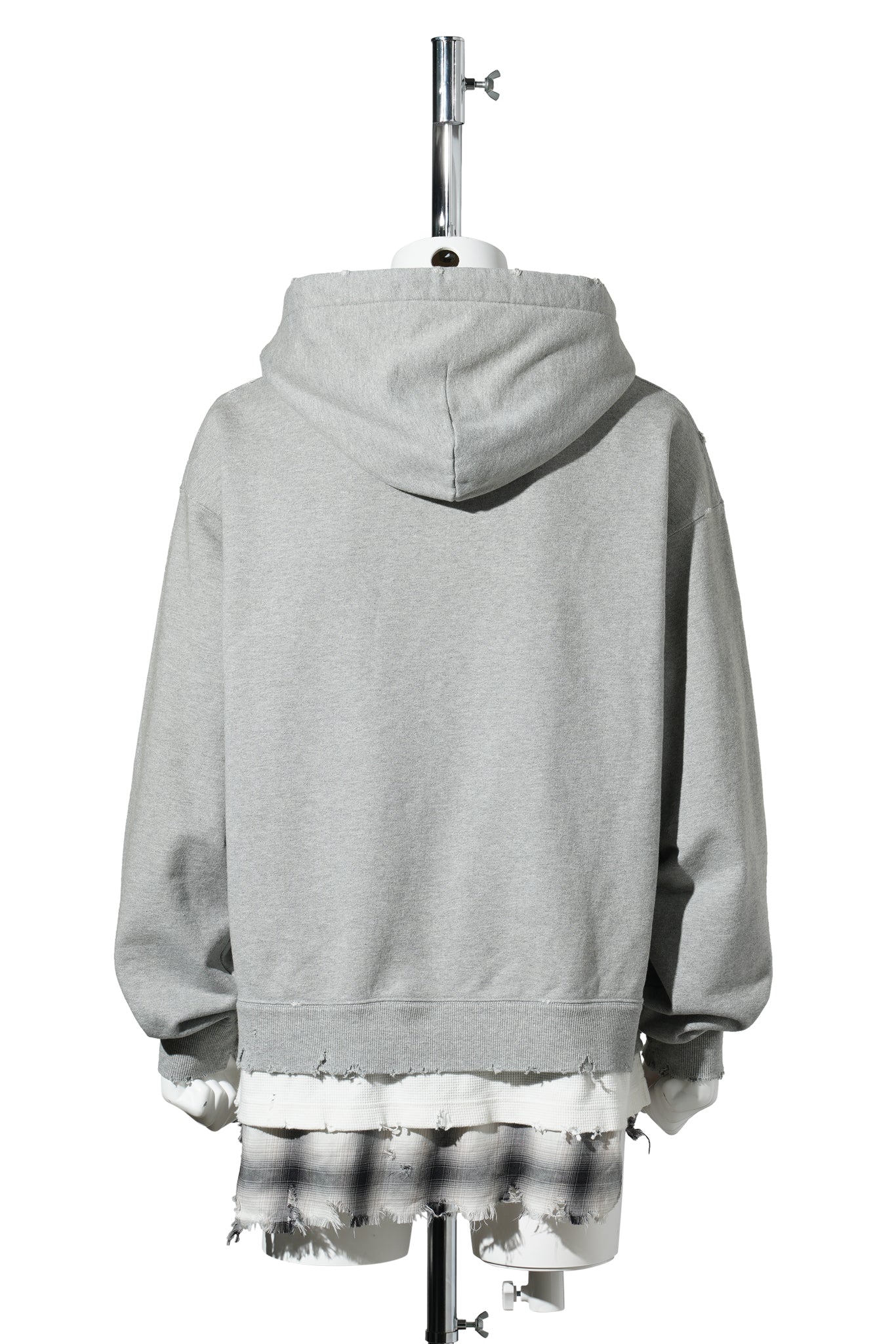 TRIPLE LAYERED HOODIE / GRAY
