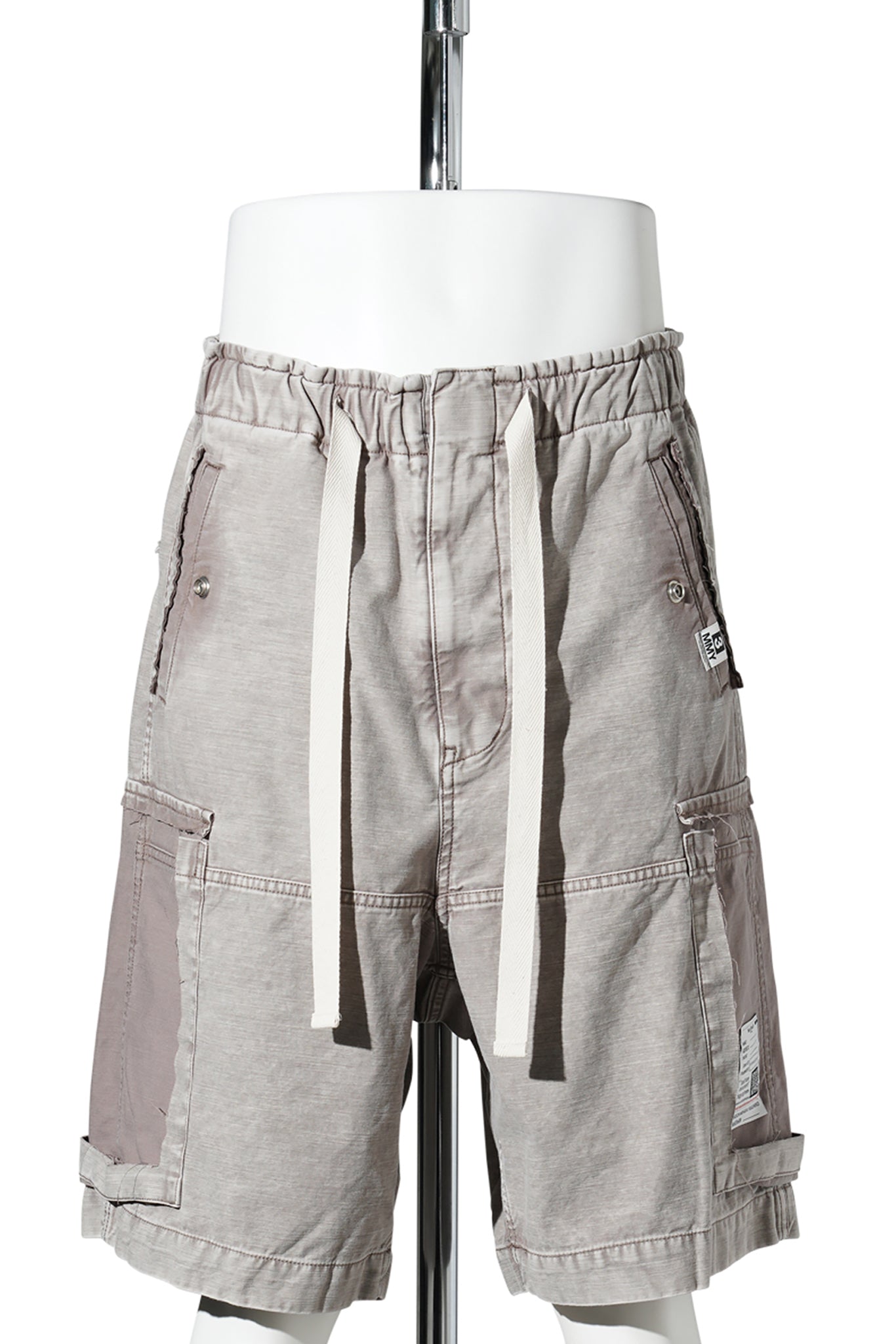 DAMAGED CARGO SHORT PANTS / LT.GRAY