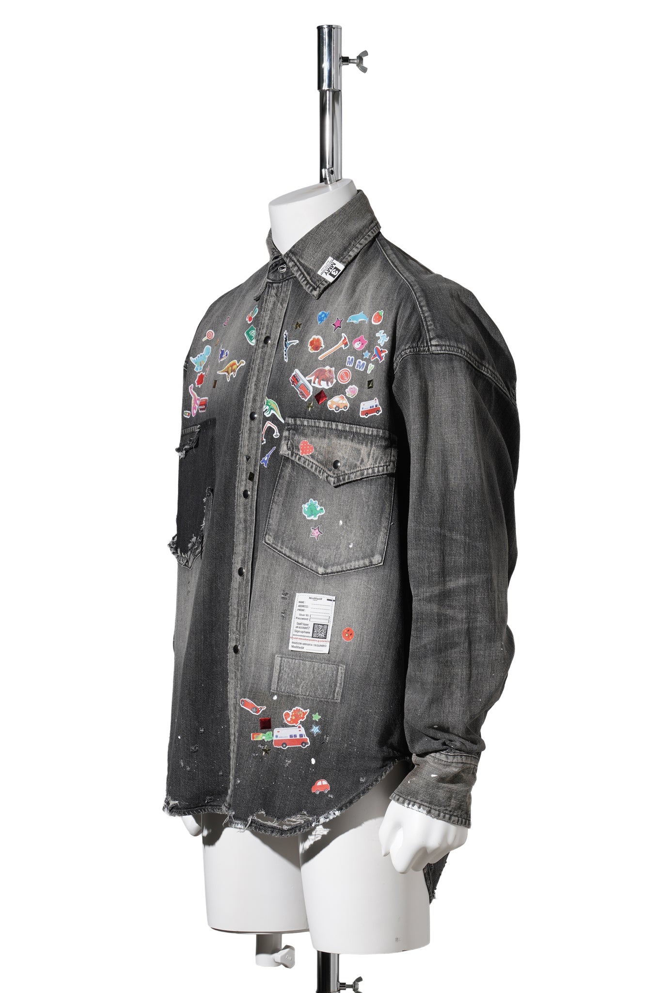 DENIM SHIRTS W STICKER / BLACK