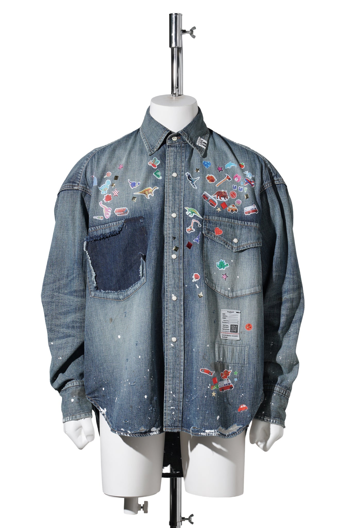 DENIM SHIRTS W STICKER / INDIGO