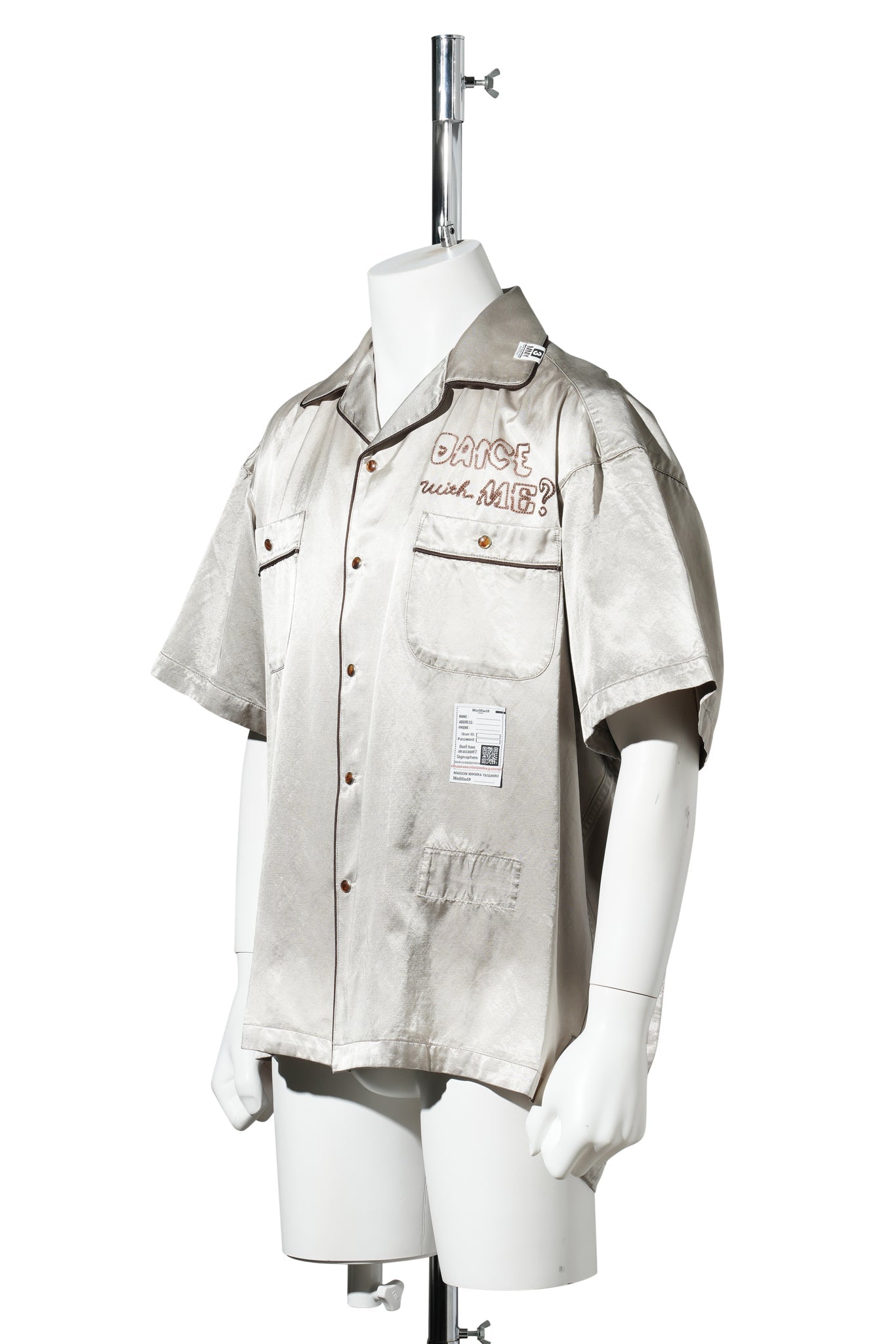 SUN FADE H/S SATIN SHIRTS / BEIGE