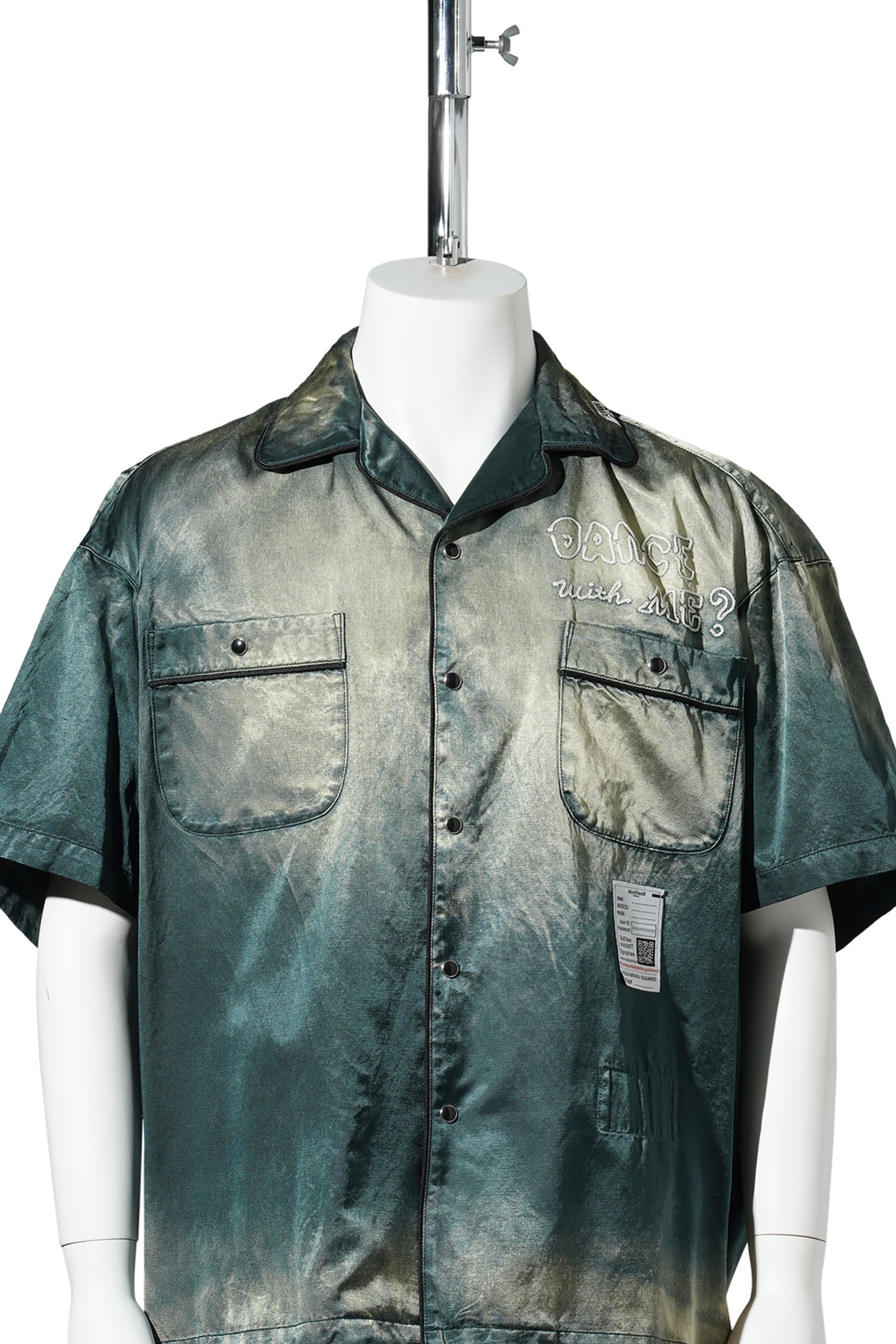 SUN FADE H/S SATIN SHIRTS / DK.GREEN