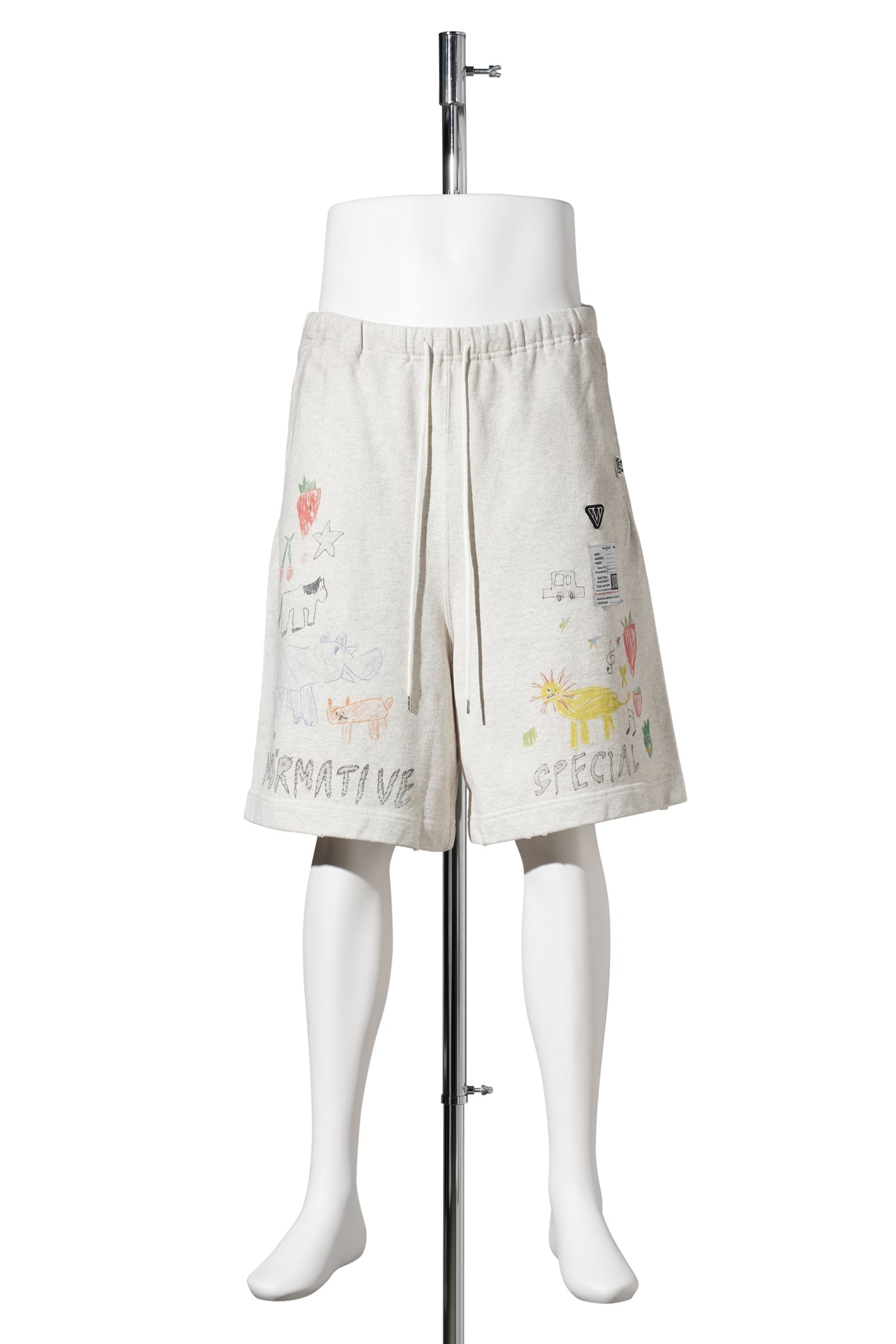 KIDS DOODLE SHORTS / WHITE
