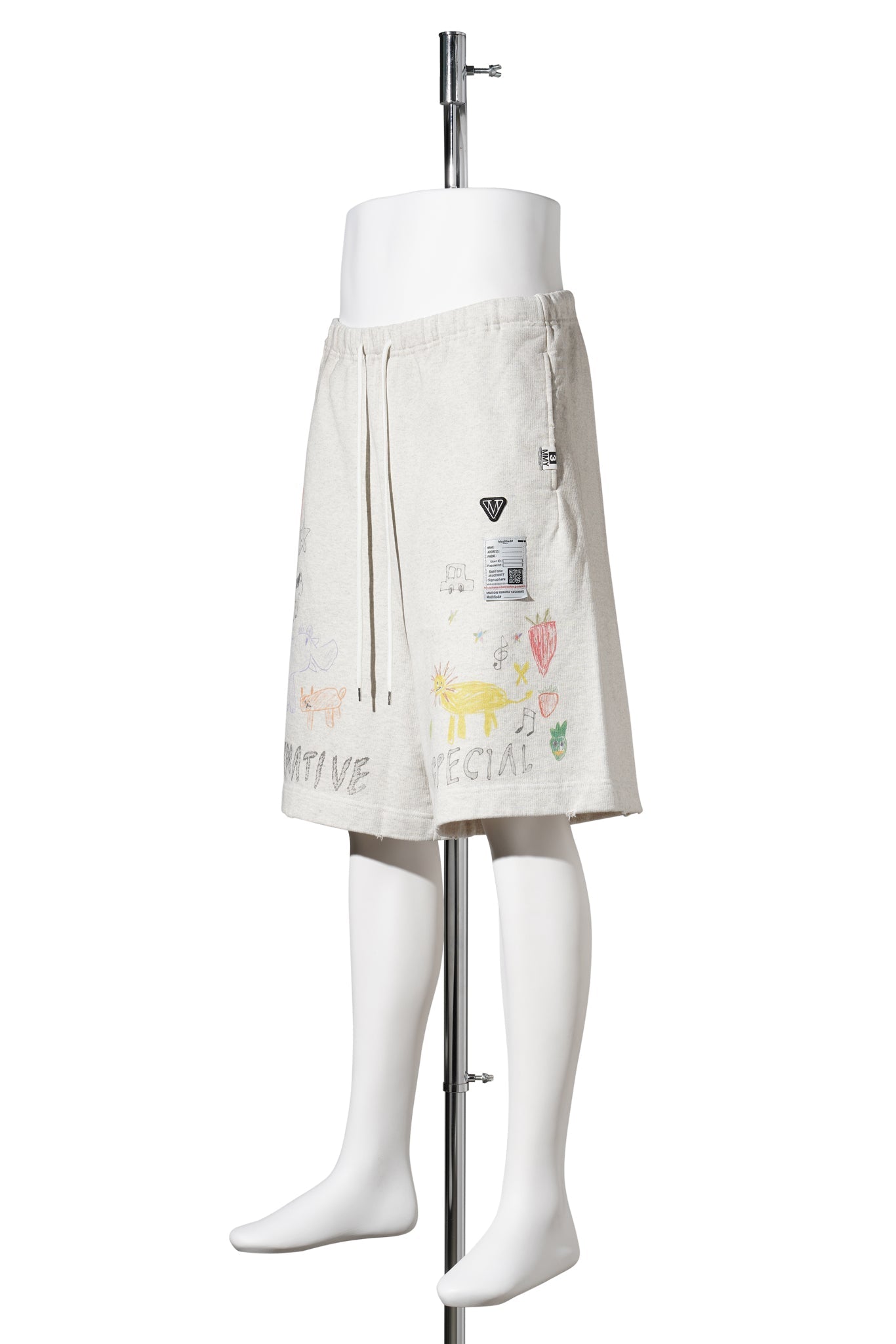 KIDS DOODLE SHORTS / WHITE