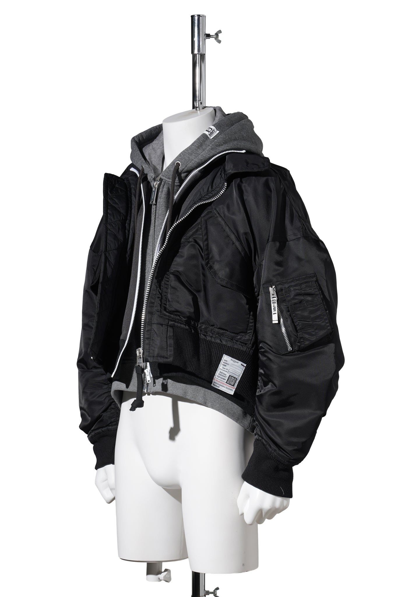 LAYERED FLIGHT JACKET / BLACK