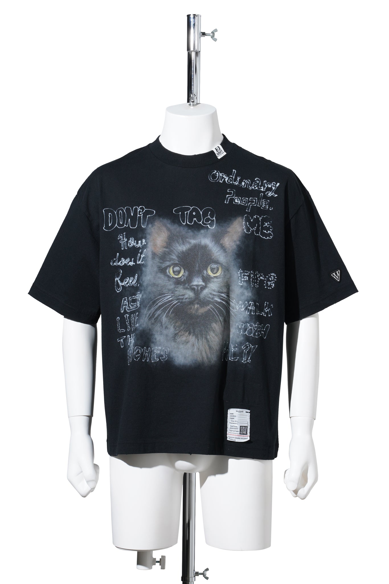 CAT PRINTED T-SHIRT / BLACK