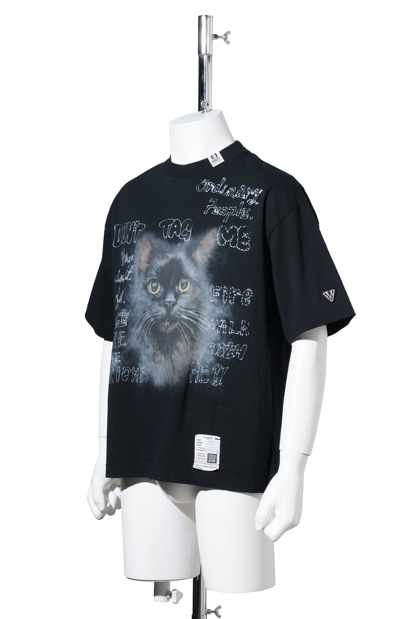 CAT PRINTED T-SHIRT / BLACK