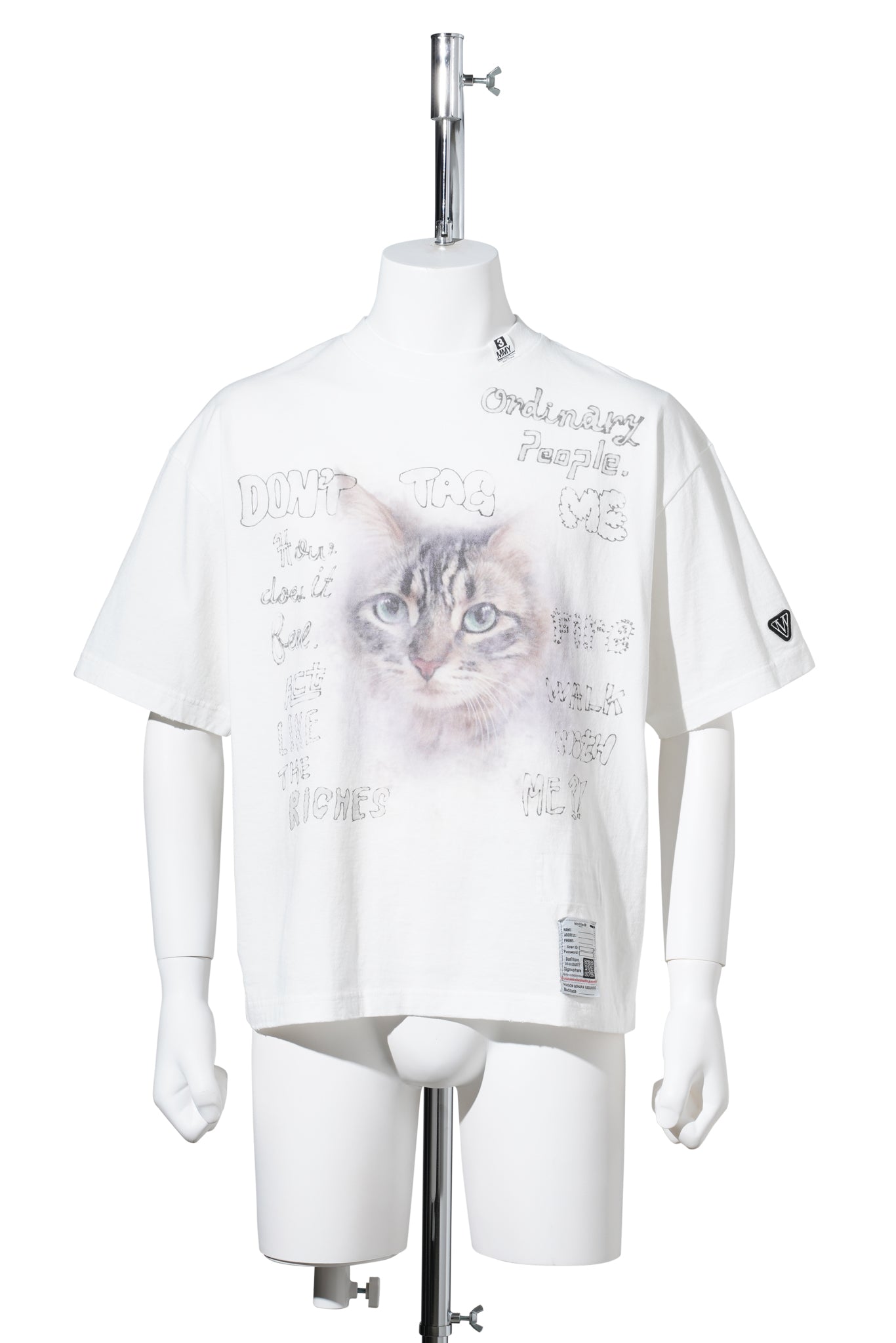 CAT PRINTED T-SHIRT / WHITE