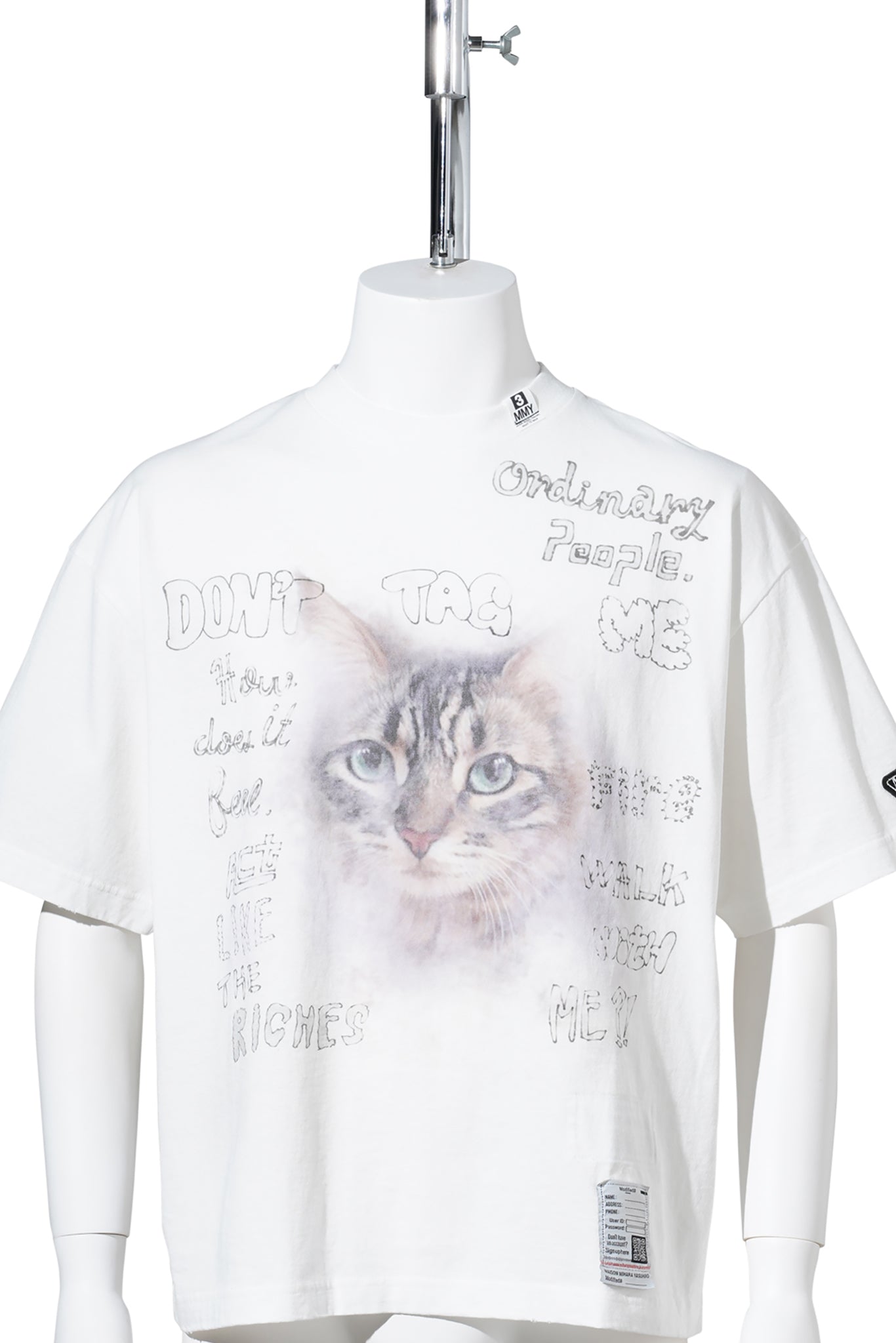 CAT PRINTED T-SHIRT / WHITE