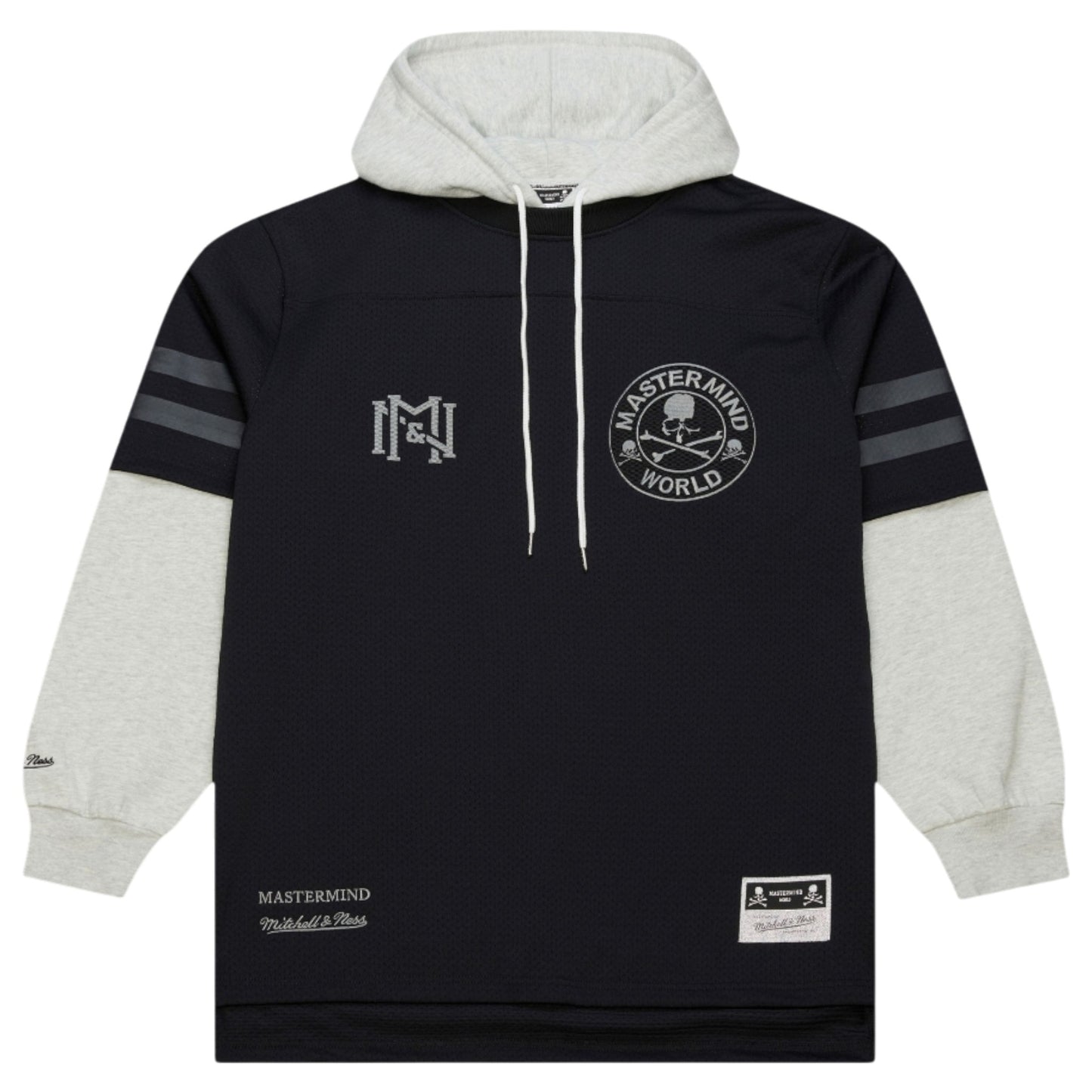 MASTERMIND WORLD x Mitchell & Ness  MASTERMINDxM&N HOODED JERSEY / BLACK