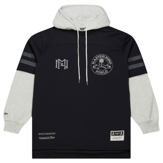 MASTERMIND WORLD x Mitchell & Ness  MASTERMINDxM&N HOODED JERSEY / BLACK