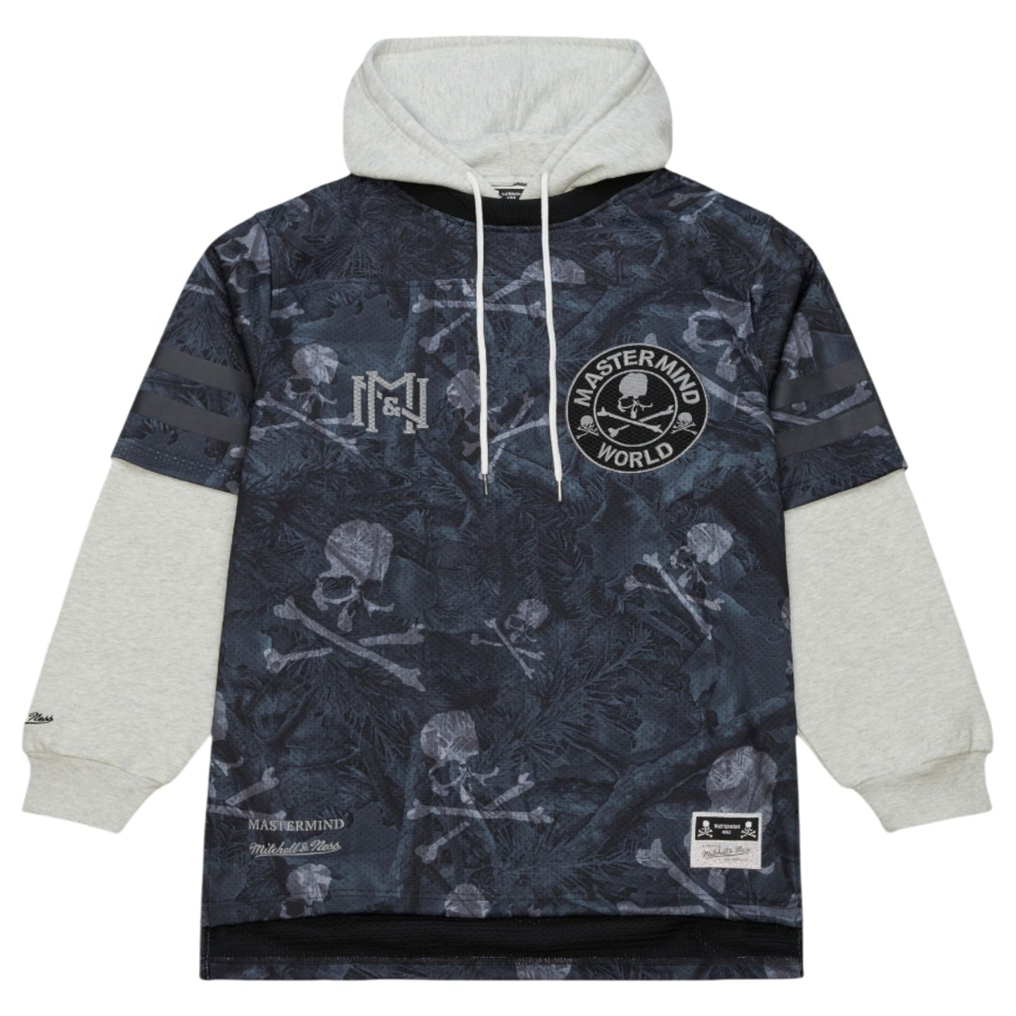 MASTERMIND WORLD x Mitchell & Ness  MSTRMNDxMN PRNT HOODED JERSY / BLACK