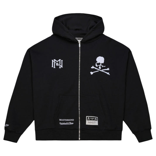 MASTERMIND WORLD x Mitchell & Ness  MASTERMINDxM&N ZIP UP HOODIE / BLACK