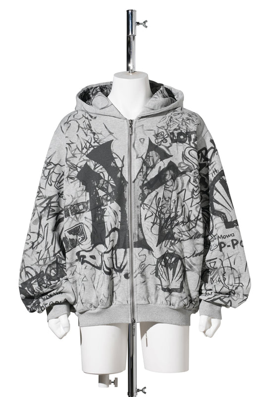 NAVY GRAFITTITRACK TOP / GREY