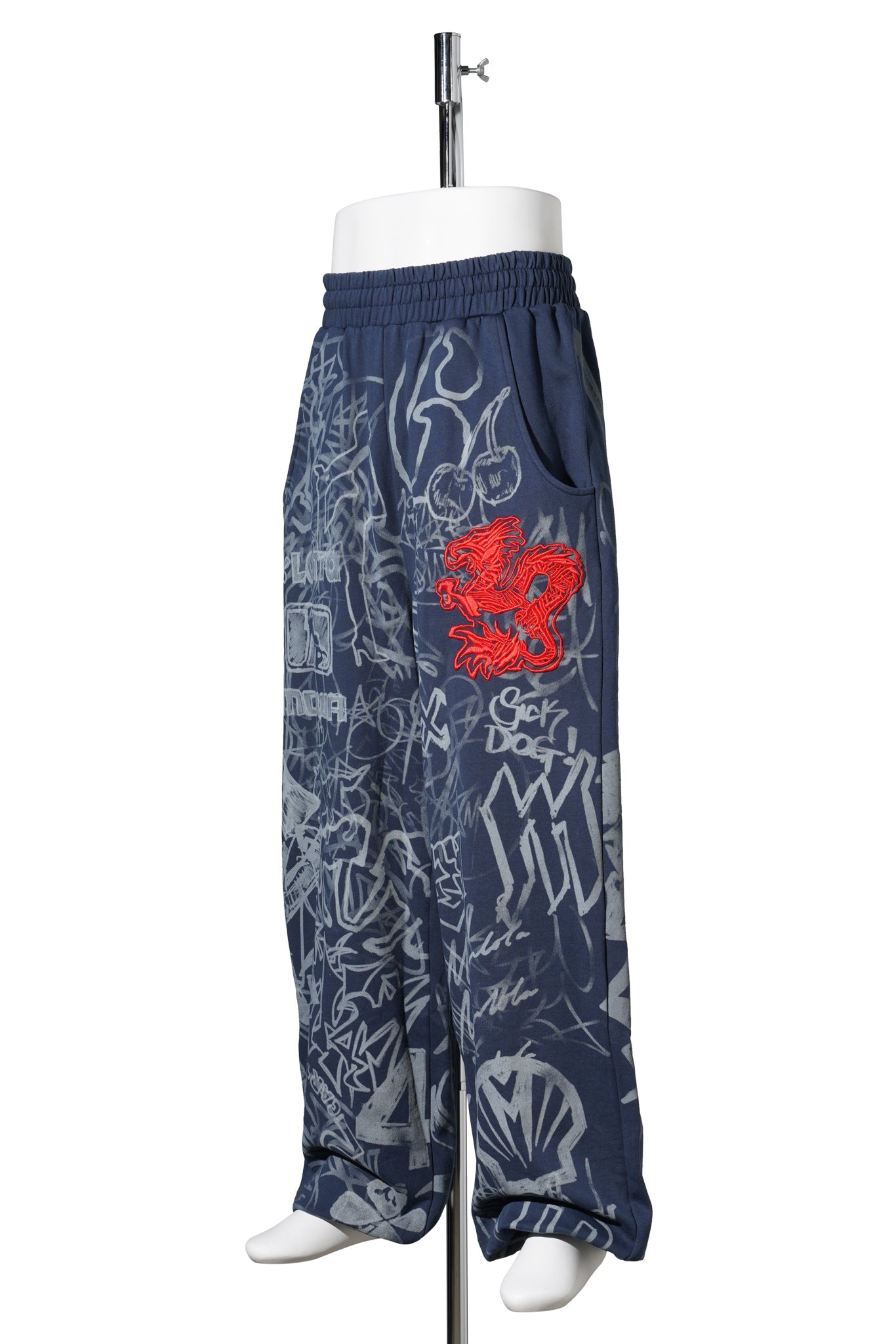 GRAFITTITRACK PANTS / GREY/BLUE