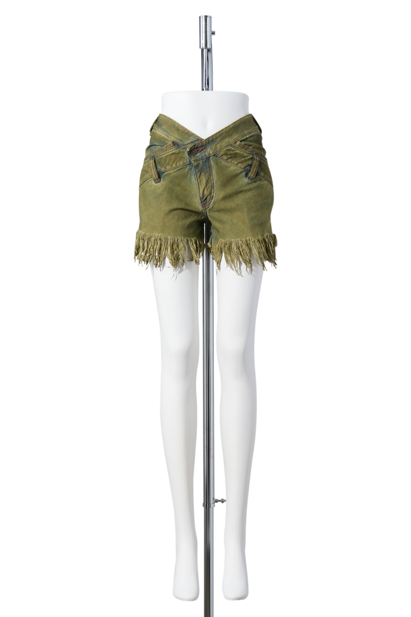 BIAS V SHAPE MINI SHORTS / BLUE CAMEL