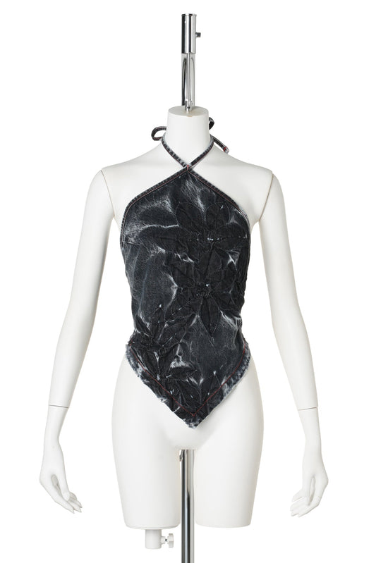 FLORAL BANDANA TOP / MIDNIGHT BLACK